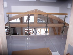 Поручні для балкона з алюмінію з круглим профілем колір шампань