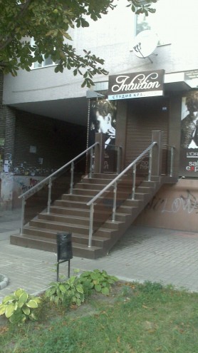 Поручні для ганку з алюмінію з квадратним профілем колір срібло