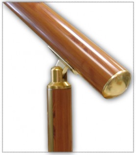 Поручні алюмінієві на сходи круглий профіль колір ''під дерево''