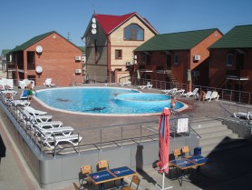 Алюмінієві поручні для басейнів круглий профіль колір срібло з прутиками