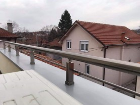 Поручні алюмінієві профіль квадрат колір шампань