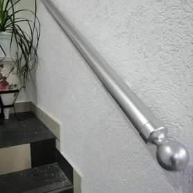 Поручень алюмінієвий із заглушкою куля