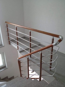 Поручні ДЛЯ СХОДИ З АЛЮМІНІЮ З КРУГЛИМ ПРОФІЛЕМ КОЛІР ПІД ДЕРЕВО