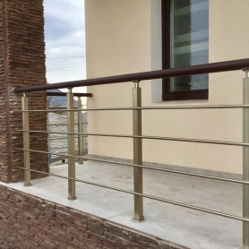 Поручні ДЛЯ БАЛКОНУ З АЛЮМІНІЮ З КРУГЛИМ ПРОФІЛЕМ ЕКСКЛЮЗИВНА КОЛІР З ПРУТИКАМИ